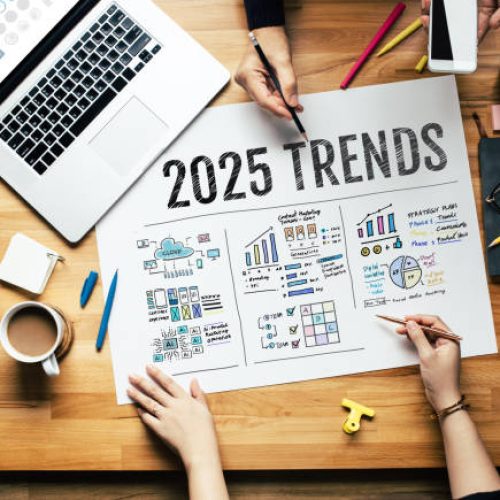 2025 Trend.business creativity and idea design.online marketing and strategy concepts